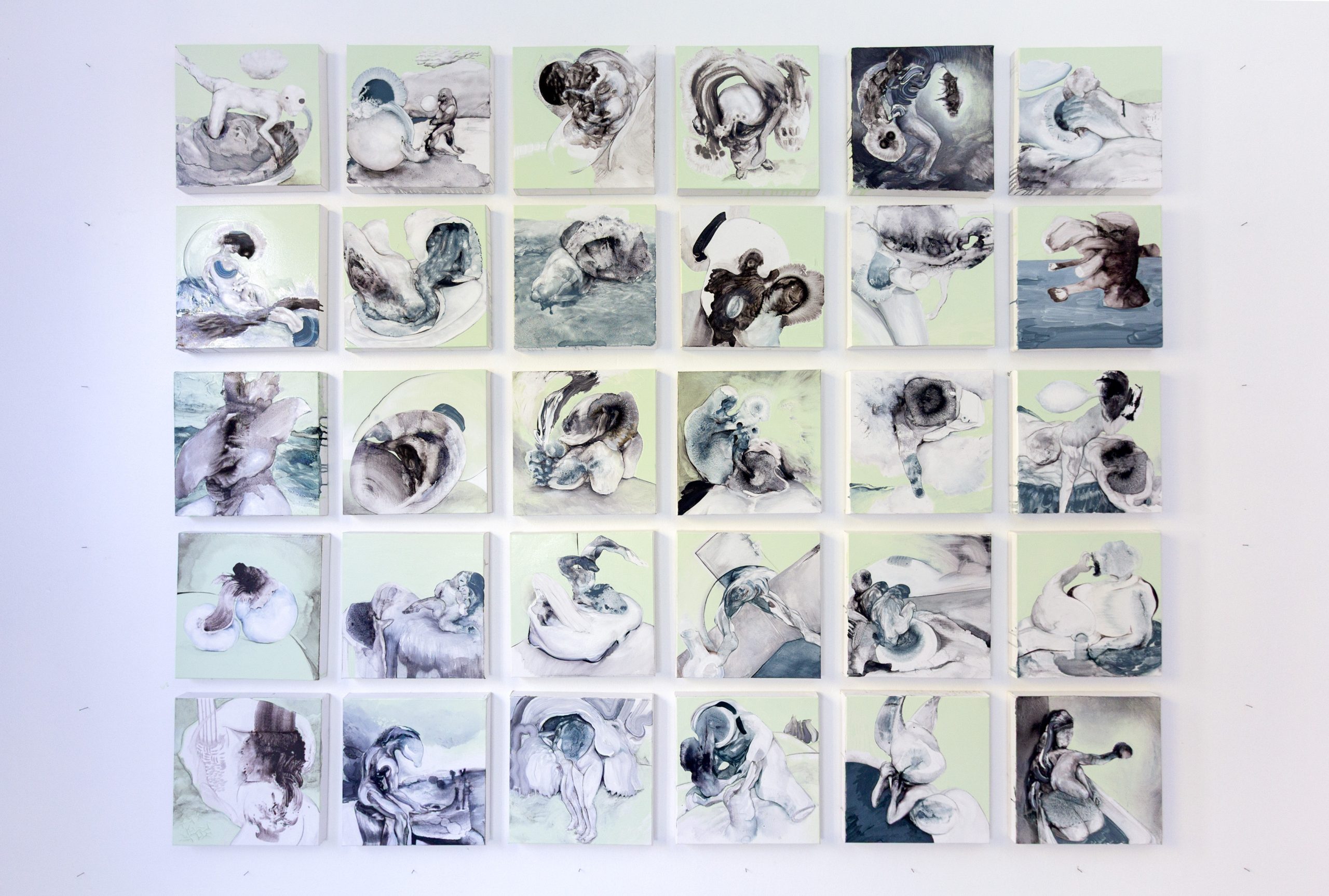 CARTE 3 - Vert, 2020, série Cartes, peintures réalisées par David Antonio Loureiro