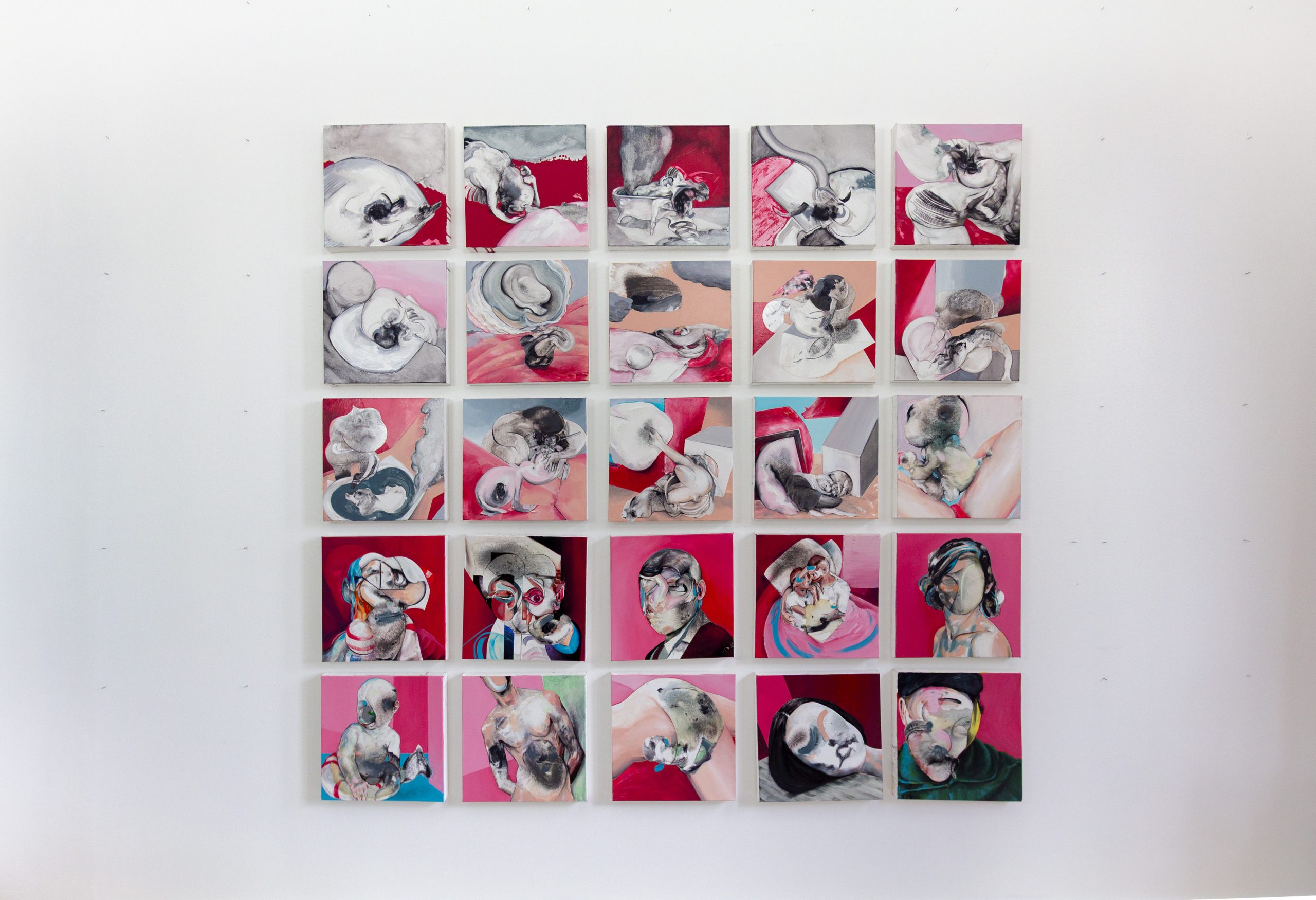 CARTE 4 - Rouge, 2020, série Cartes, peintures réalisées par David Antonio Loureiro