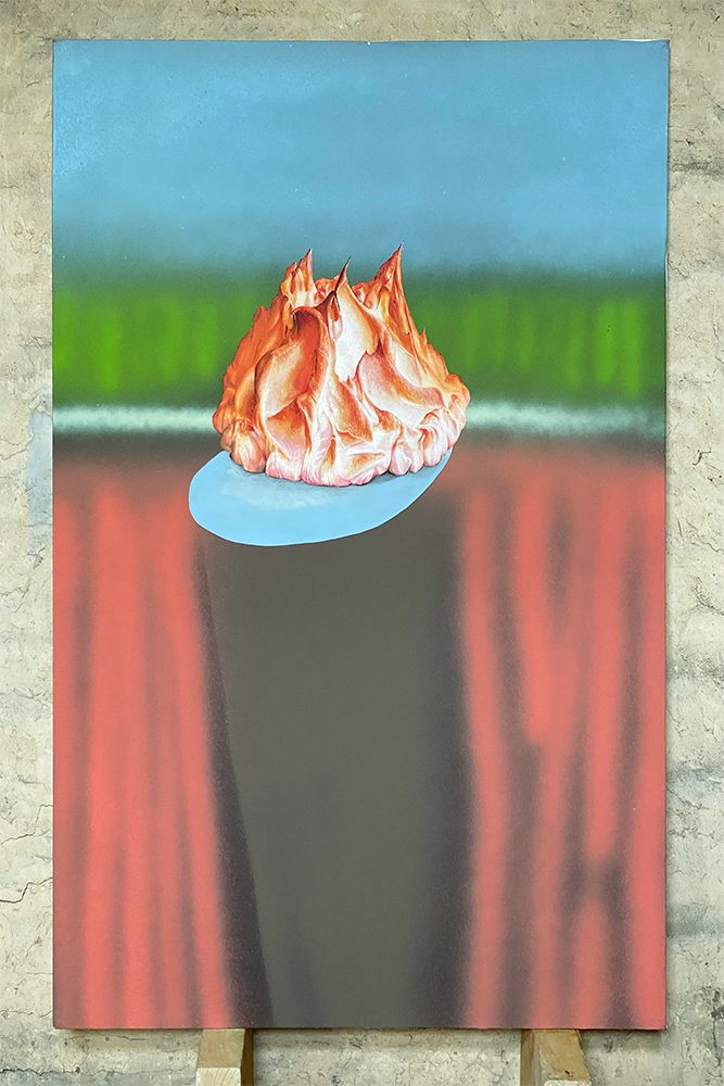« Mont M » Peinture acrylique sur toile (86,5 x 139,9 cm), 2023.